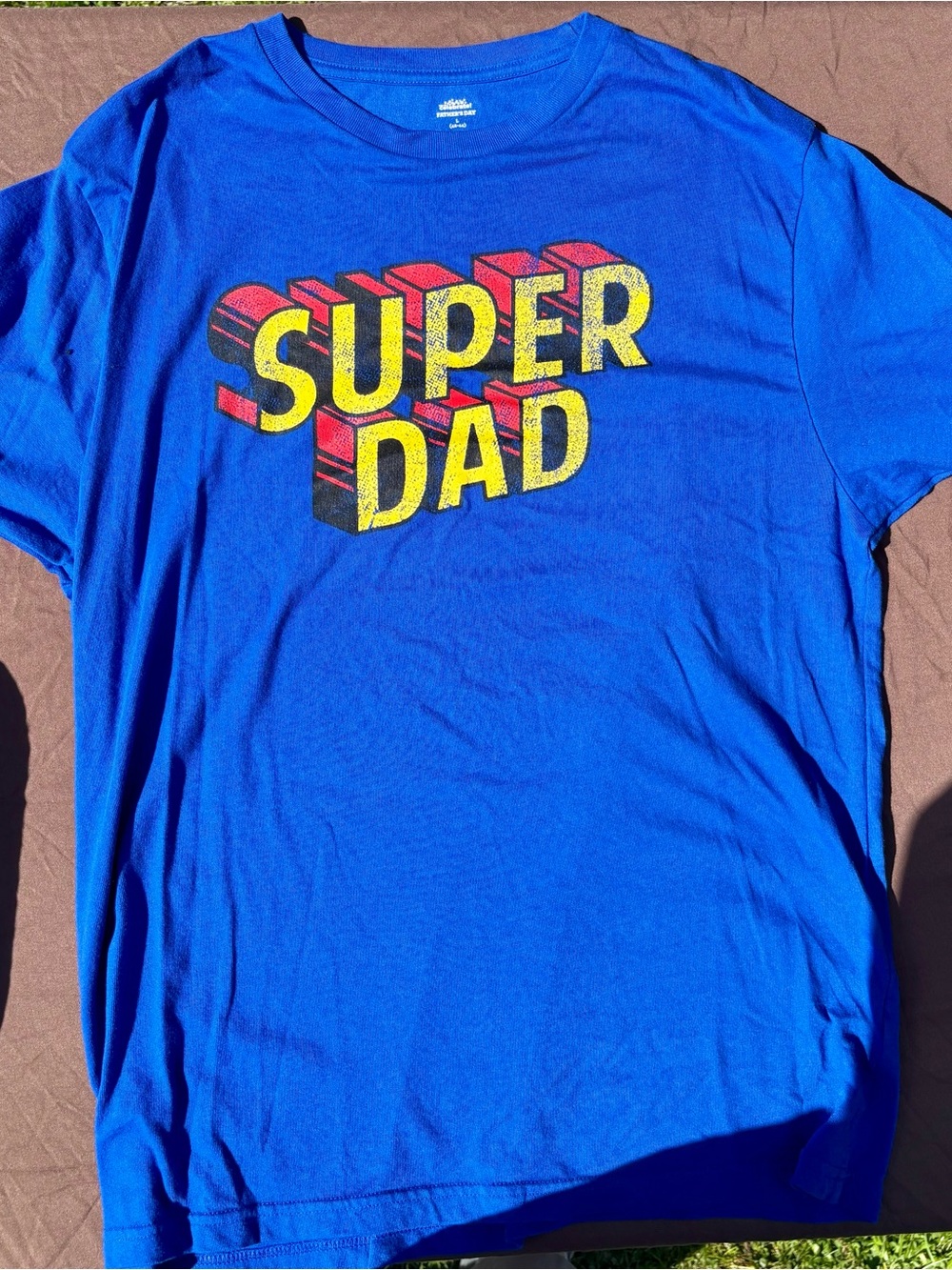 Blue "Super Dad" Graphic Tee